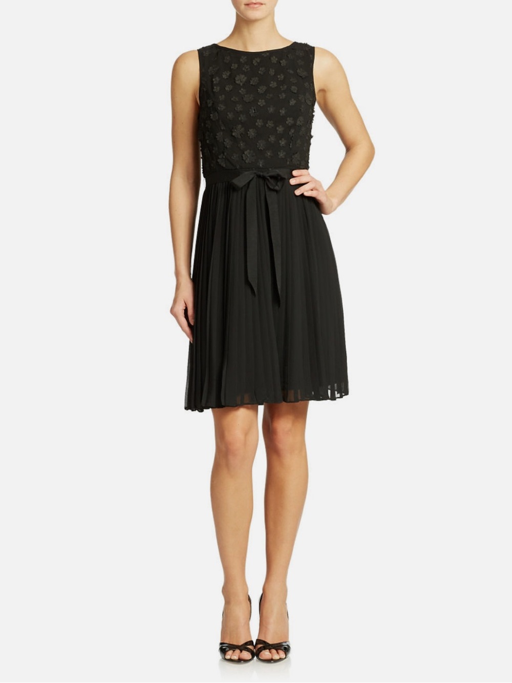 Adrianna Papell Rosette Fit and Flare Dress